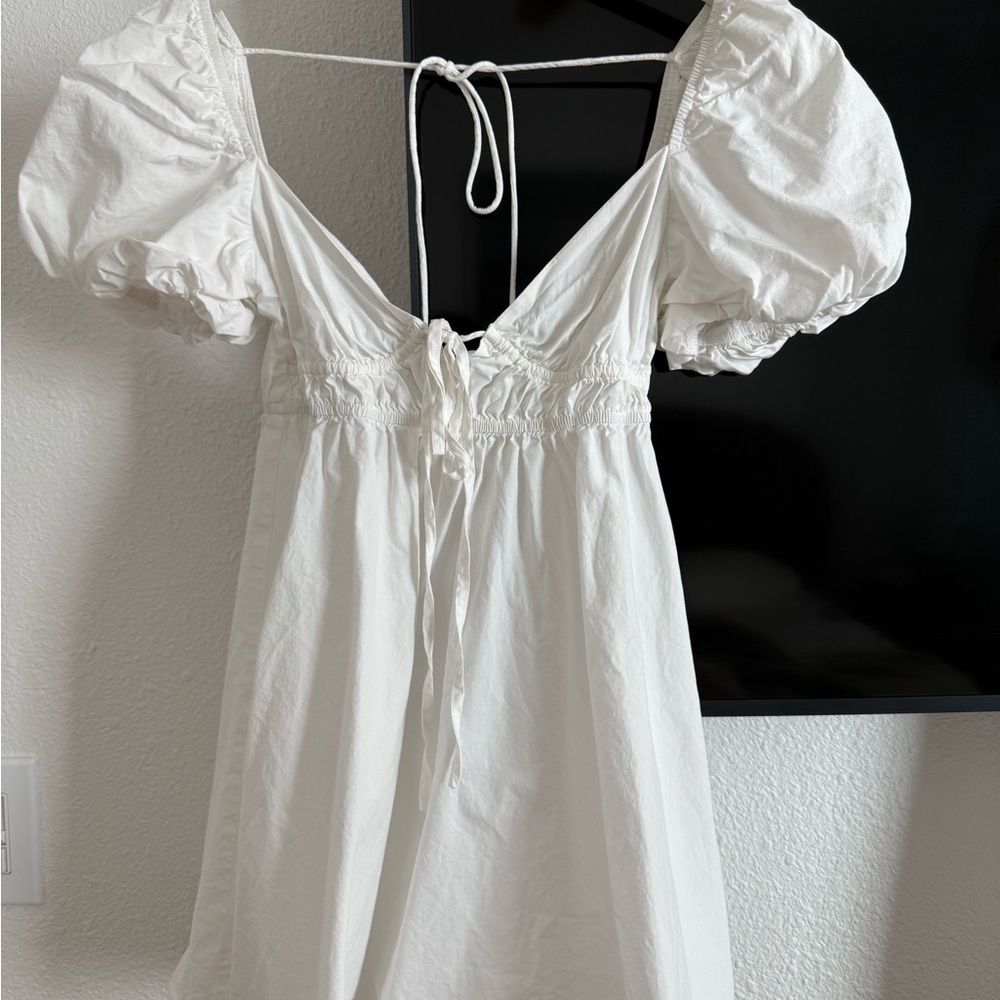 White Puff Sleeve Dress